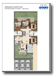 GROUND FLOOR PLAN 250 SQYDS (BUILT-UP AREA = 1382 SQ.FT.)