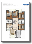 SECOND FLOOR PLAN 250 SQYDS (BUILT-UP AREA = 1382 SQ.FT.)