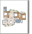 3BHK + 3 Toilets 1766-1767 sq. ft. Tower - T2/B