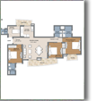 3BHK + 3 Toilets + Servant 1908-1909 sq.ft. Tower T2/B