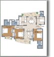 3BHK + 3 TOILETS + SERVANT 1903-1906 SQ.FT TOWER T5/E